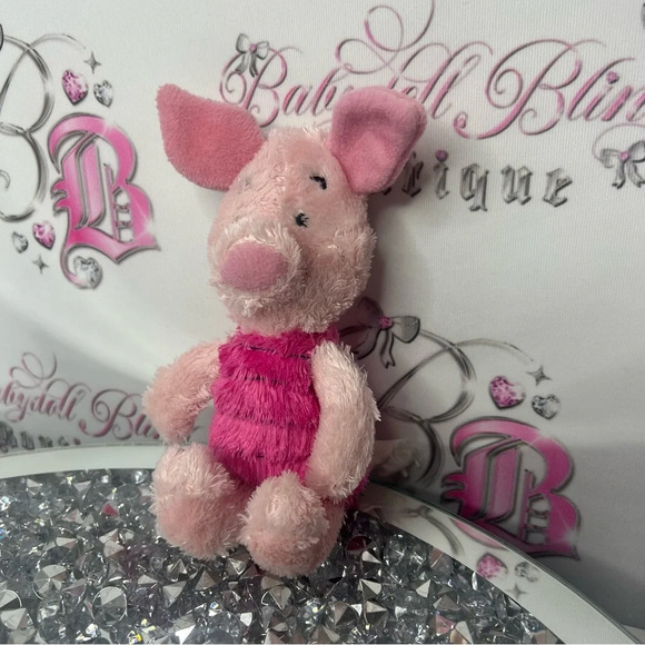 Disney piglet plush furry fuzzy pink  piggy Winnie the Pooh character mini plush - Picture 4 of 5